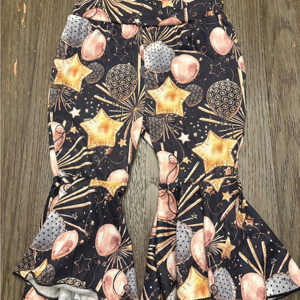 Starry Night Baby Bell Bottoms and hat set 9-12 months - Picture 4 of 8